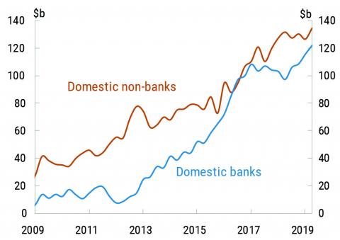 Domestic bank and non-bank holdings of AGS